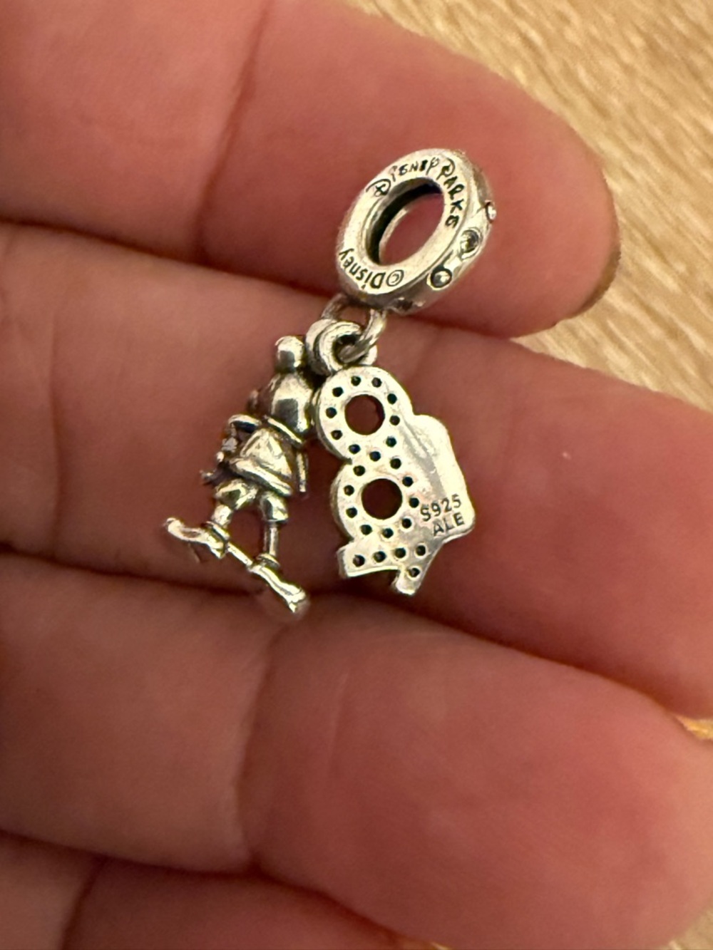 Pandora Silver Minnie Mouse Dangle Charm with Purple Enamel - Picture 3 of 3